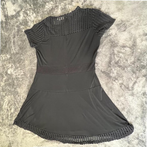 Michael Kors Black Lace Mesh Fit & Flare Dress - Picture 2 of 2